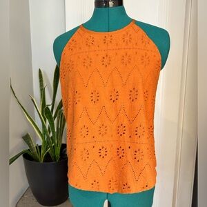 NWT Grace & Emma Try to Impress YALA EYELET TANK, Rust small